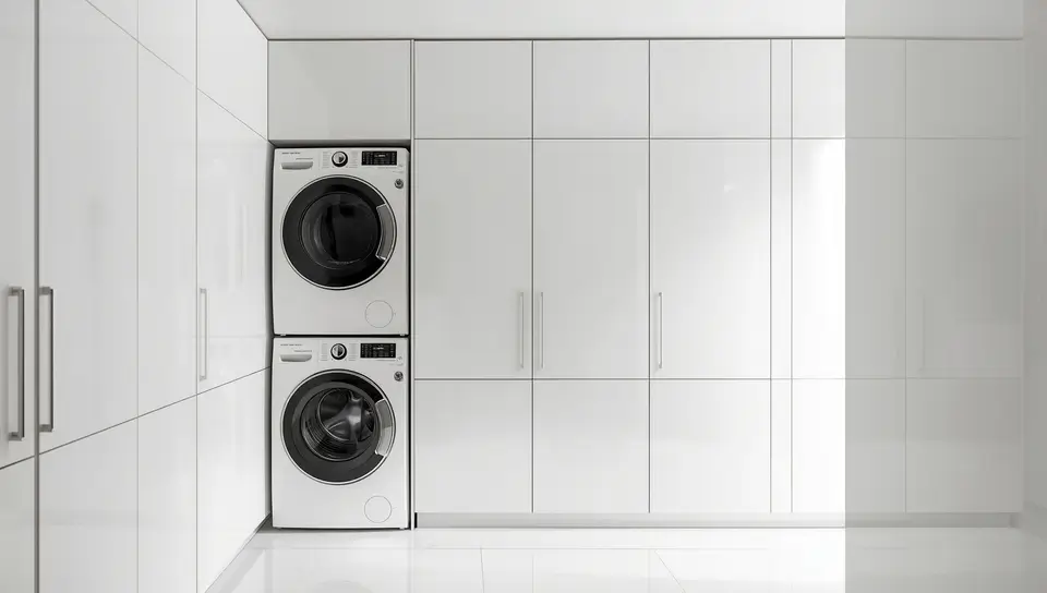 Compact Laundry Cabinet Solution