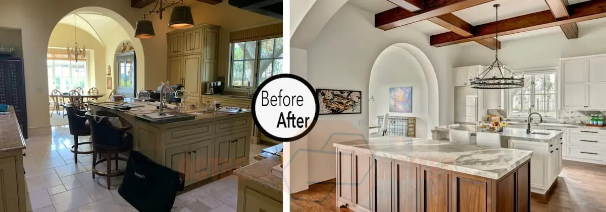 Before and after kitchen renovation in Templestowe